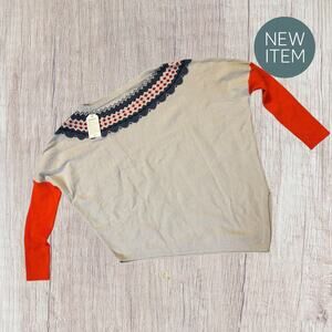 Fair Isle Nordic Sweater XL Women’s | Colorblock Sleeves | Cozy Knit Winter W05